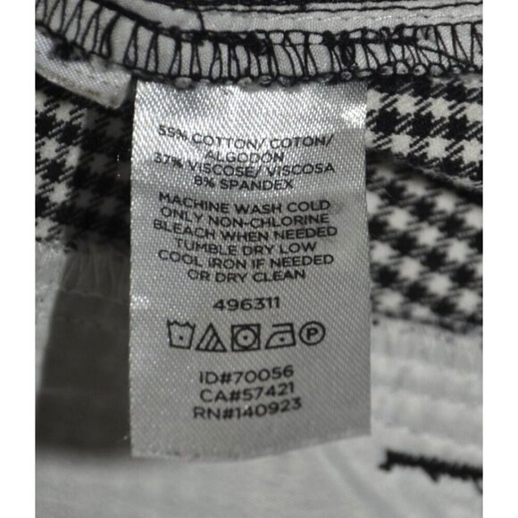 LOFT Black & White Gingham Ankle Pants Trousers Size 6 Pockets Career Stretch - Picture 9 of 10